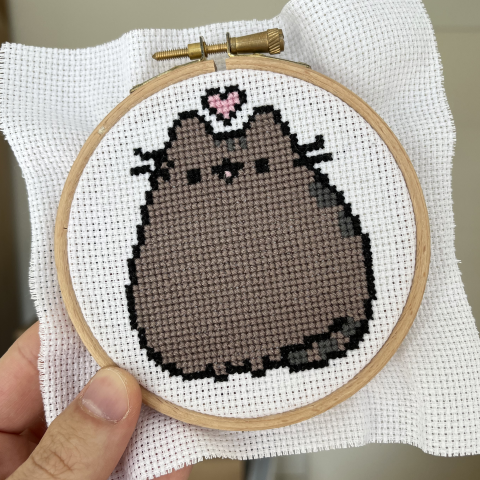 Pusheen cross-stitch